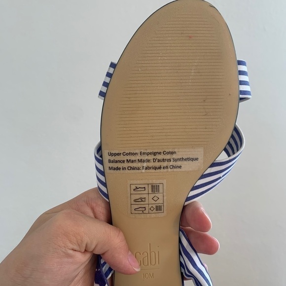 CABI Blue & White Lace Up Floral Sandals size 10 - Picture 6 of 8